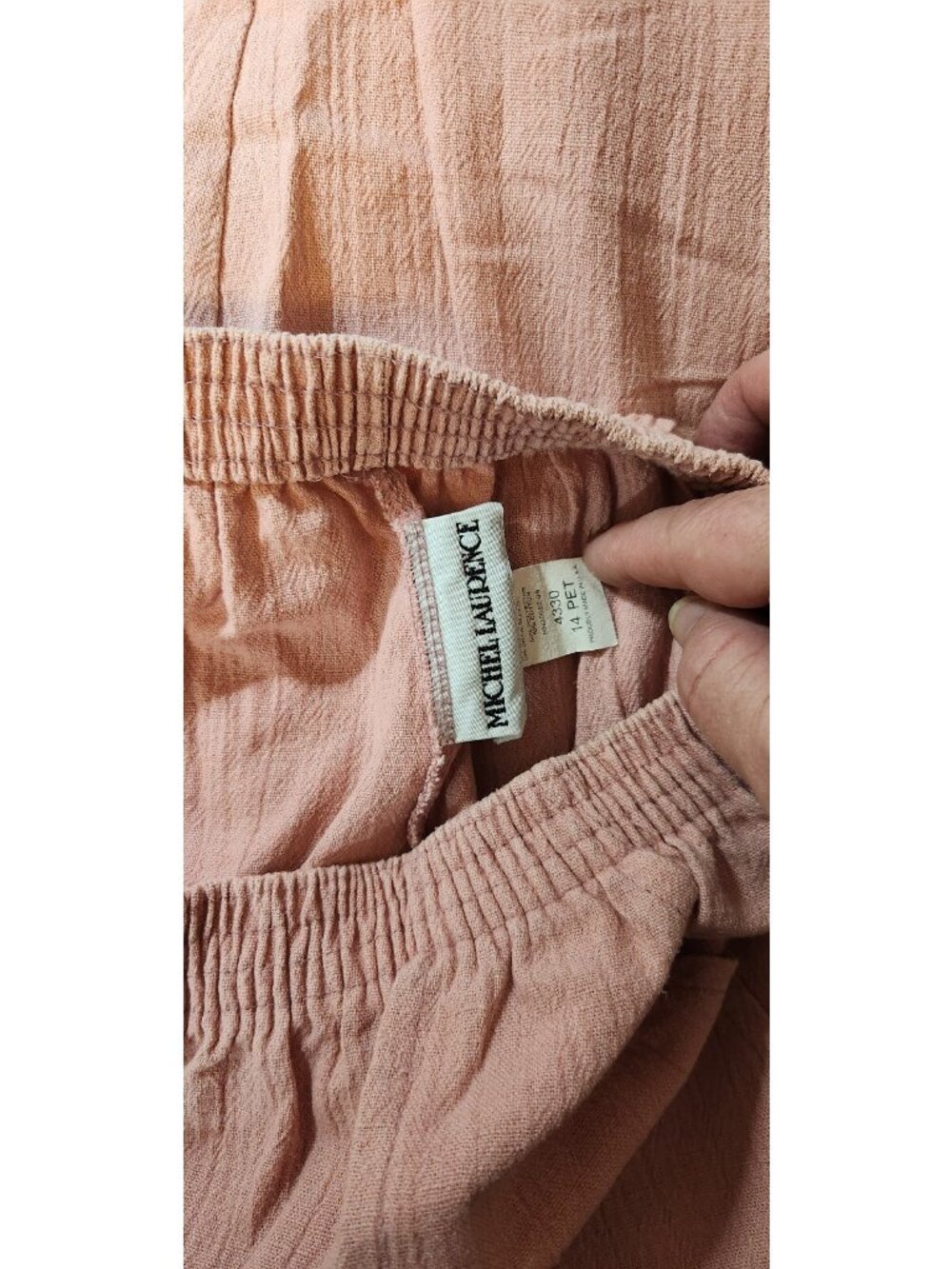 Michel Laurence Womens Size 14P 14 Petite Pink Elastic Waist Dress Pants USED - Picture 5 of 5